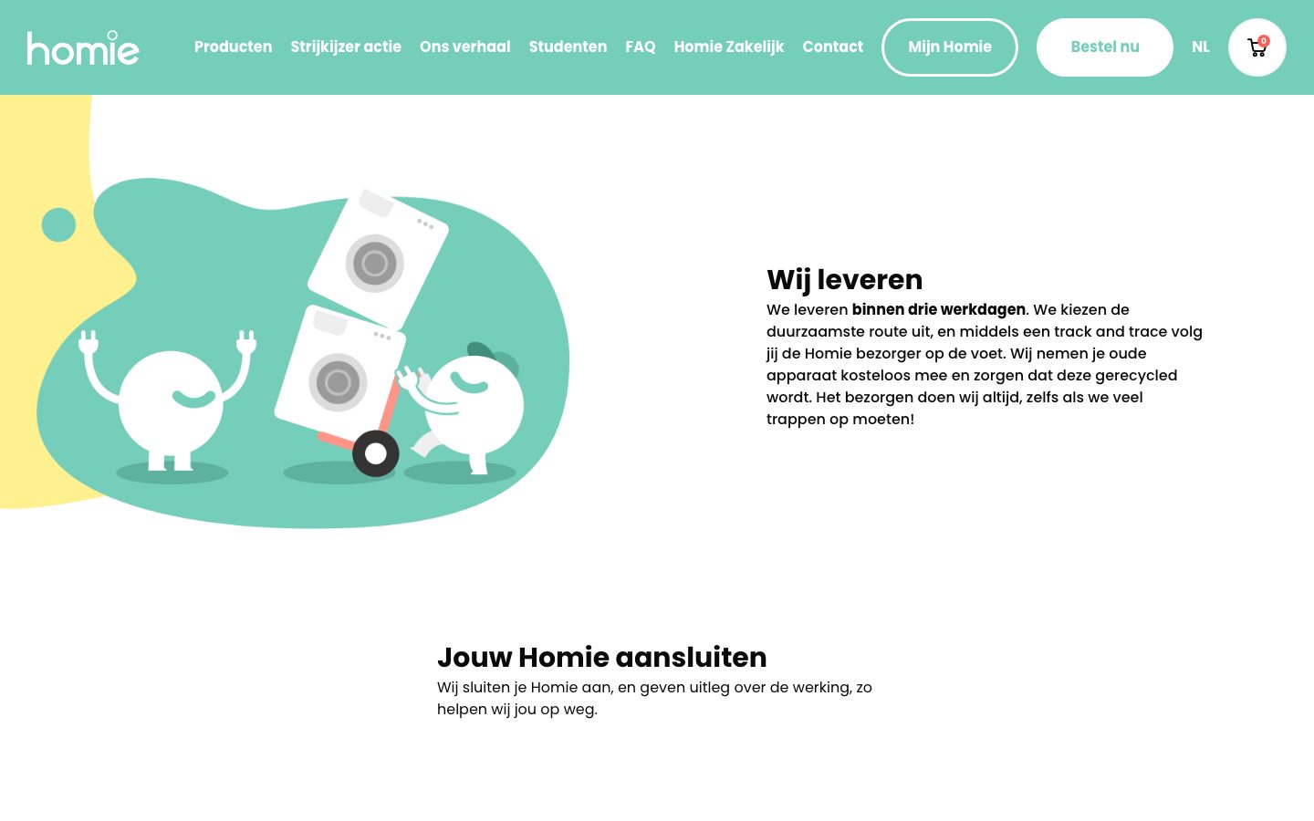 Sectie "Wij leveren" op de pagina Zo werkt het