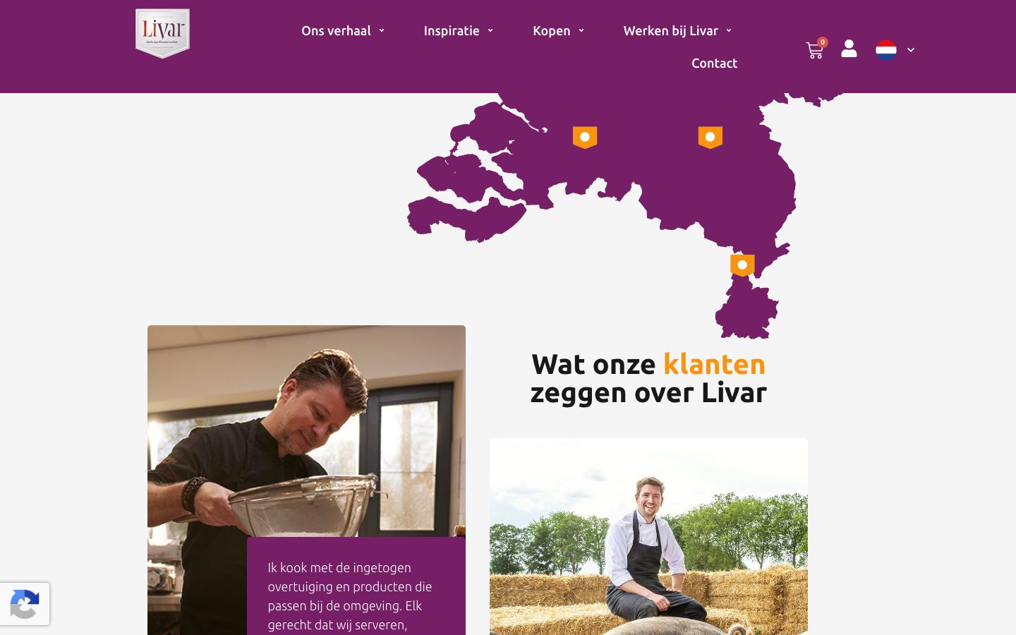 Sectie "Wat onze klanten zeggen over Livar"