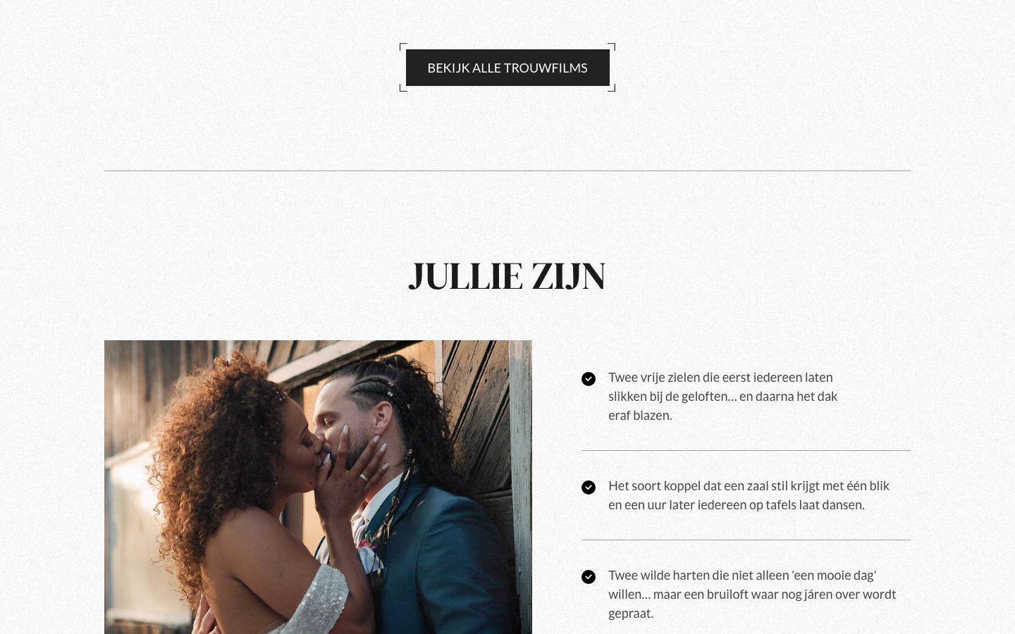 Sectie "Jullie zijn" met een foto en opsomming