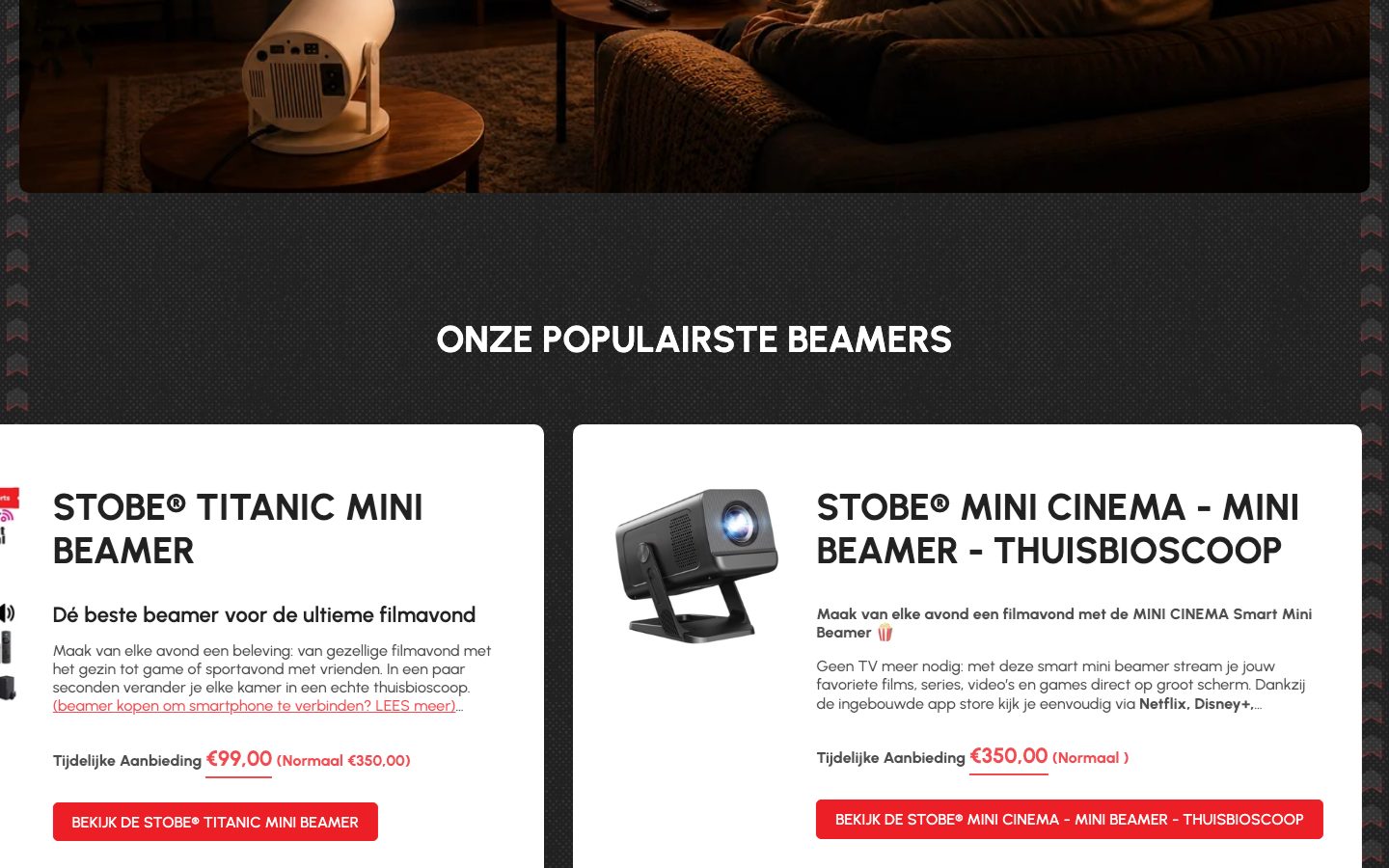 Sectie "Onze populairste beamers"