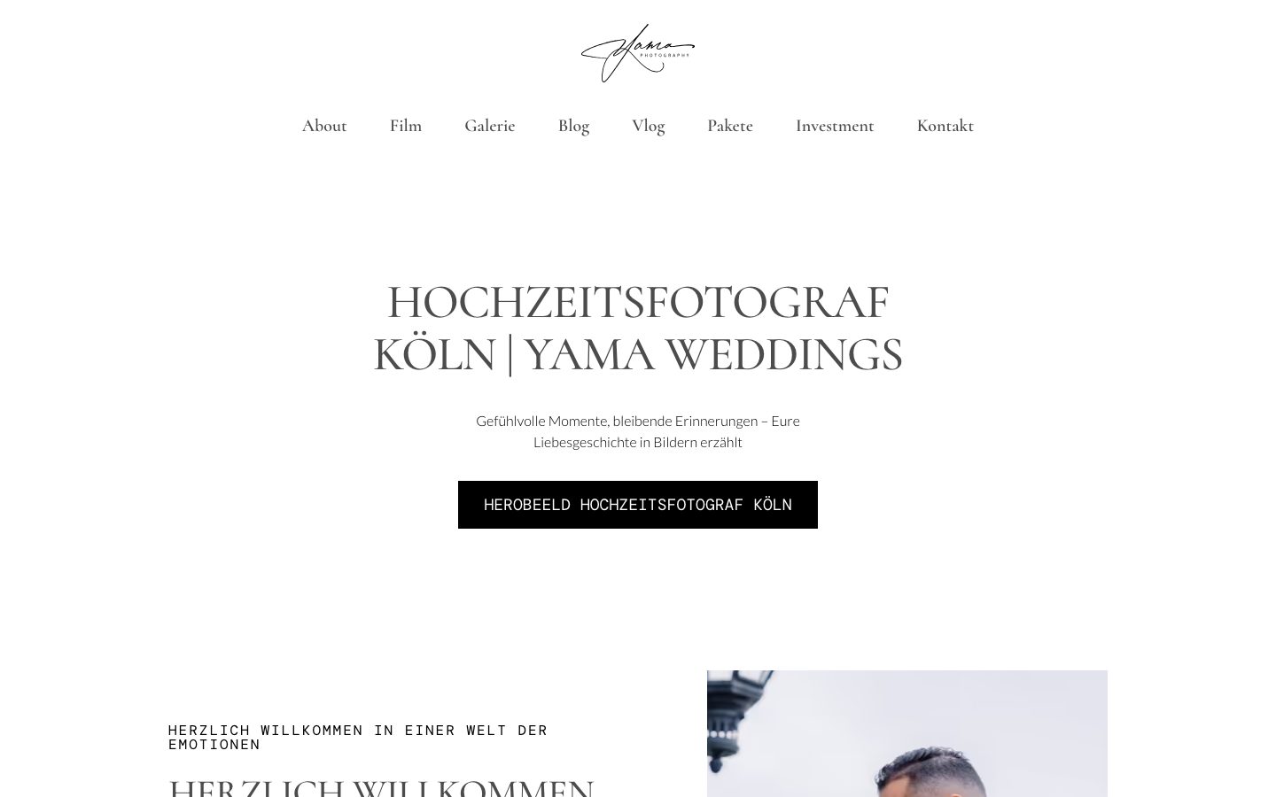 Landingspagina "Hochzeitsfotograf Köln | Yama Weddings"